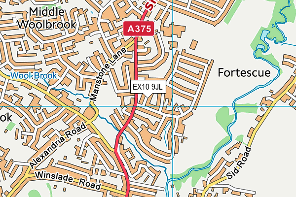 EX10 9JL map - OS VectorMap District (Ordnance Survey)