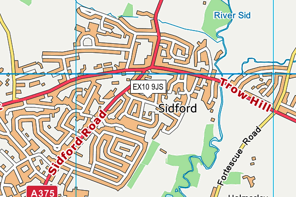 EX10 9JS map - OS VectorMap District (Ordnance Survey)