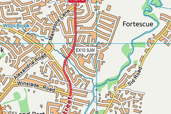 EX10 9JW map - OS VectorMap District (Ordnance Survey)