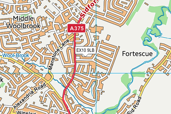 EX10 9LB map - OS VectorMap District (Ordnance Survey)