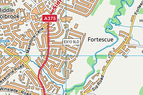 EX10 9LD map - OS VectorMap District (Ordnance Survey)