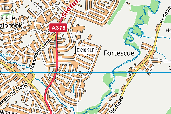 EX10 9LF map - OS VectorMap District (Ordnance Survey)