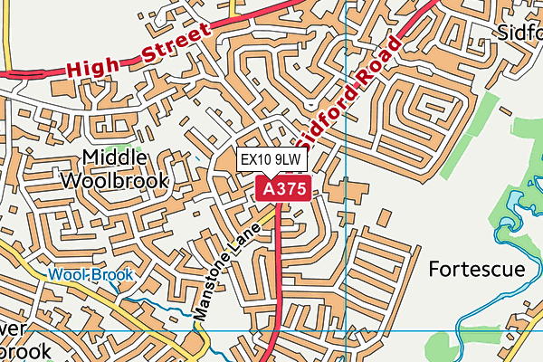 EX10 9LW map - OS VectorMap District (Ordnance Survey)