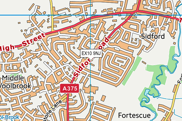 EX10 9NJ map - OS VectorMap District (Ordnance Survey)