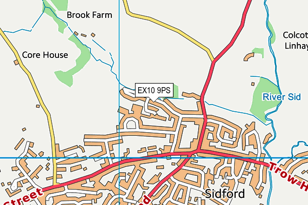 EX10 9PS map - OS VectorMap District (Ordnance Survey)