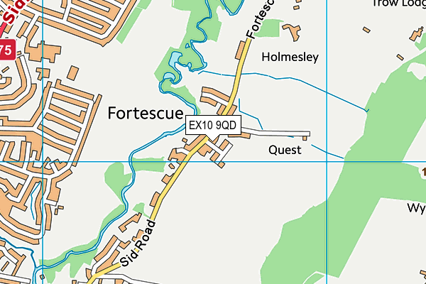 EX10 9QD map - OS VectorMap District (Ordnance Survey)