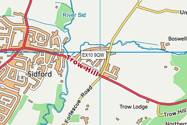 EX10 9QW map - OS VectorMap District (Ordnance Survey)