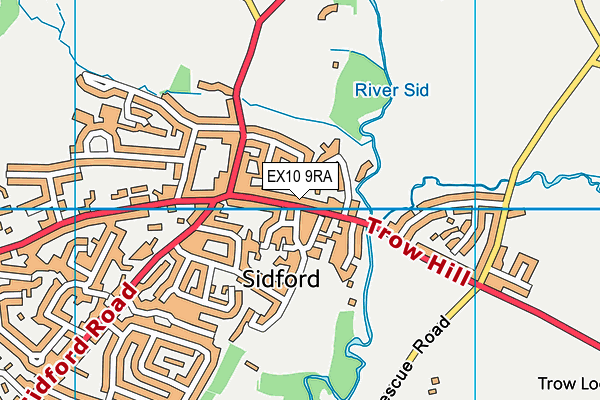 EX10 9RA map - OS VectorMap District (Ordnance Survey)