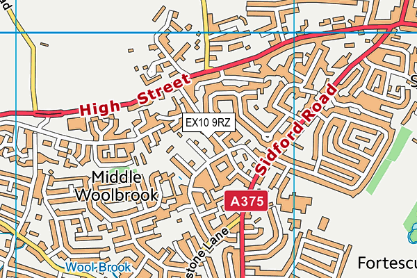 EX10 9RZ map - OS VectorMap District (Ordnance Survey)