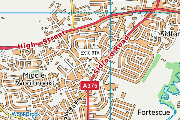 EX10 9TA map - OS VectorMap District (Ordnance Survey)
