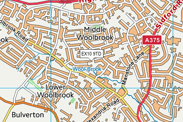 EX10 9TD map - OS VectorMap District (Ordnance Survey)