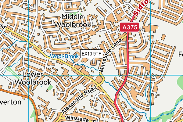 EX10 9TF map - OS VectorMap District (Ordnance Survey)