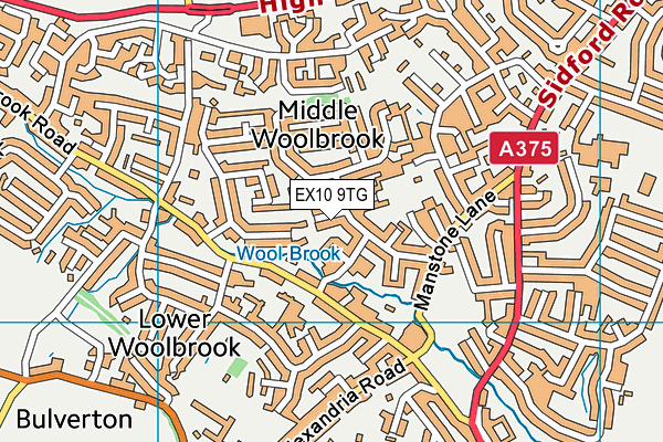 EX10 9TG map - OS VectorMap District (Ordnance Survey)