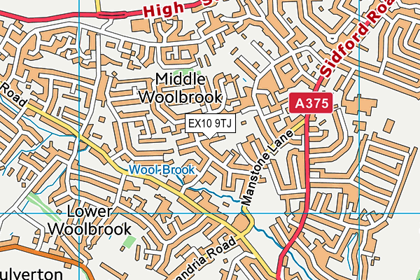 EX10 9TJ map - OS VectorMap District (Ordnance Survey)