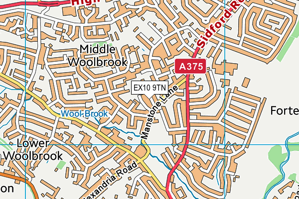 EX10 9TN map - OS VectorMap District (Ordnance Survey)