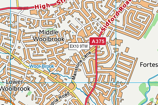 EX10 9TW map - OS VectorMap District (Ordnance Survey)