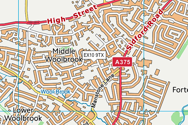 EX10 9TX map - OS VectorMap District (Ordnance Survey)