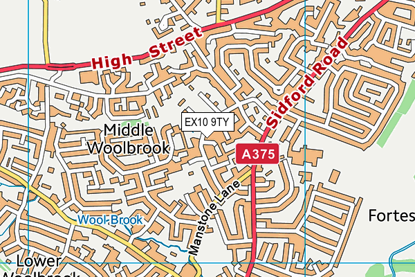 EX10 9TY map - OS VectorMap District (Ordnance Survey)