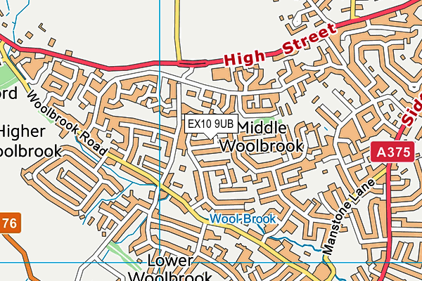 EX10 9UB map - OS VectorMap District (Ordnance Survey)