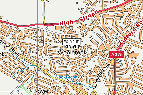 EX10 9UD map - OS VectorMap District (Ordnance Survey)