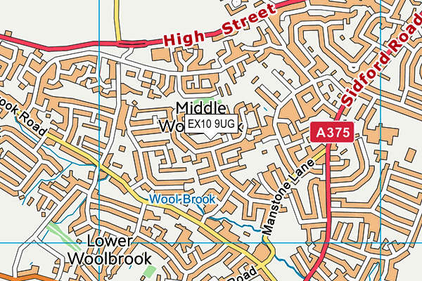 EX10 9UG map - OS VectorMap District (Ordnance Survey)