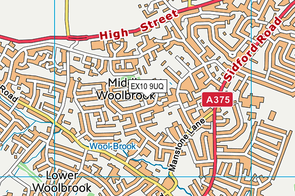 EX10 9UQ map - OS VectorMap District (Ordnance Survey)