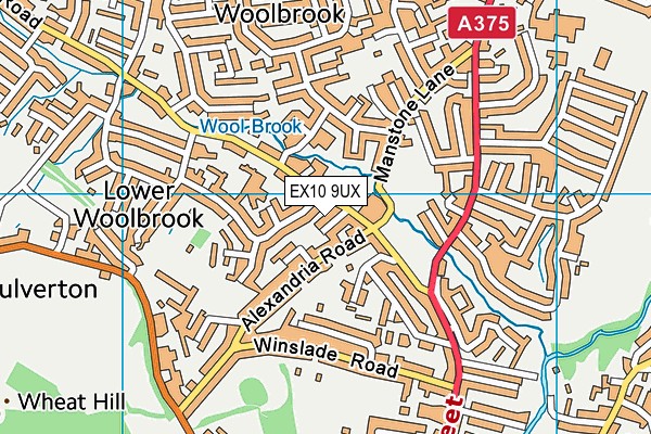 EX10 9UX map - OS VectorMap District (Ordnance Survey)