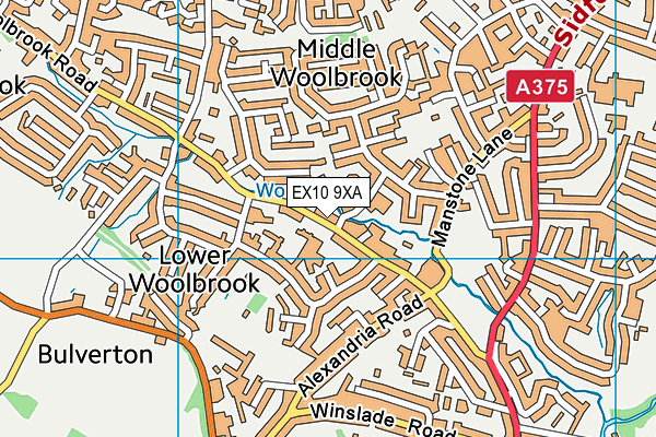 EX10 9XA map - OS VectorMap District (Ordnance Survey)