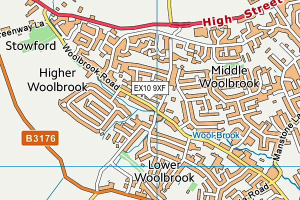 EX10 9XF map - OS VectorMap District (Ordnance Survey)