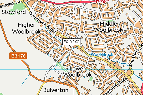 EX10 9XG map - OS VectorMap District (Ordnance Survey)