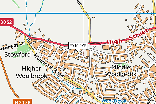 EX10 9YB map - OS VectorMap District (Ordnance Survey)