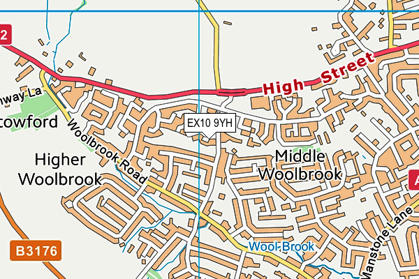EX10 9YH map - OS VectorMap District (Ordnance Survey)