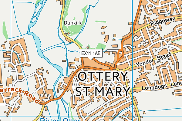 EX11 1AE map - OS VectorMap District (Ordnance Survey)