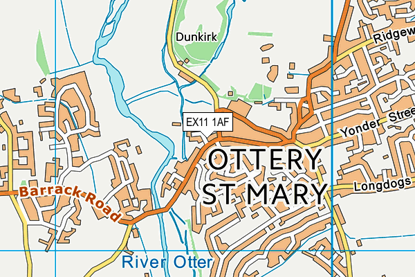 EX11 1AF map - OS VectorMap District (Ordnance Survey)