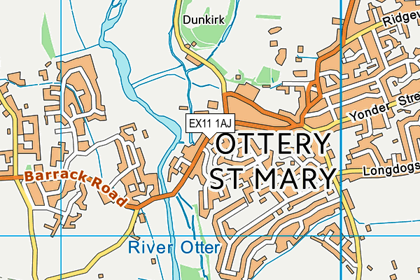 EX11 1AJ map - OS VectorMap District (Ordnance Survey)