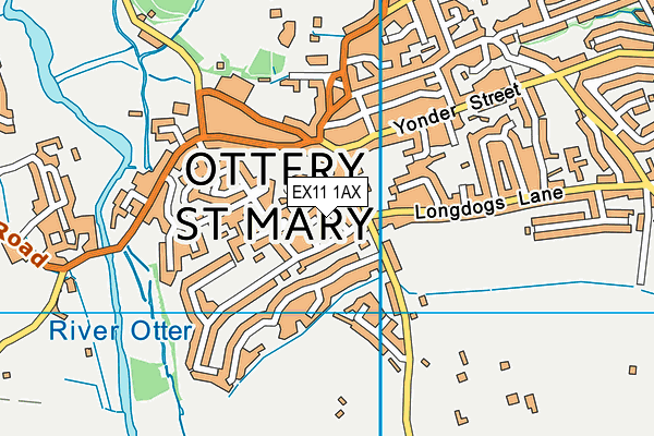 EX11 1AX map - OS VectorMap District (Ordnance Survey)