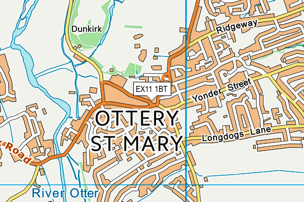 EX11 1BT map - OS VectorMap District (Ordnance Survey)