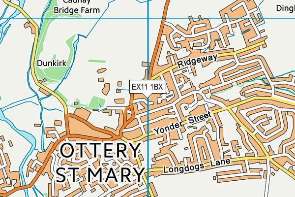 EX11 1BX map - OS VectorMap District (Ordnance Survey)