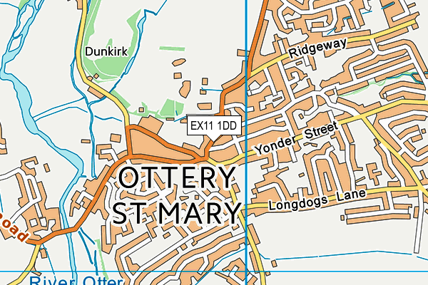 EX11 1DD map - OS VectorMap District (Ordnance Survey)