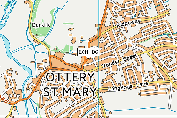 EX11 1DG map - OS VectorMap District (Ordnance Survey)