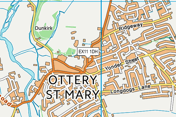 EX11 1DH map - OS VectorMap District (Ordnance Survey)