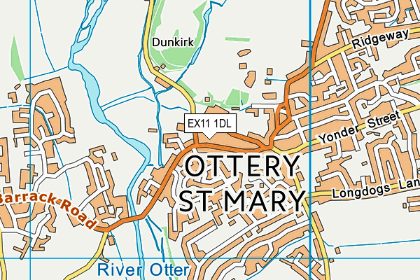 EX11 1DL map - OS VectorMap District (Ordnance Survey)