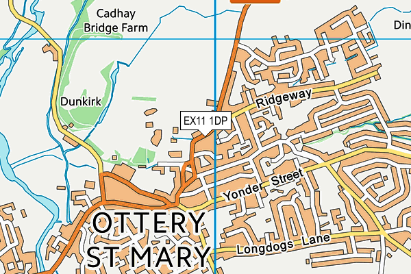 EX11 1DP map - OS VectorMap District (Ordnance Survey)