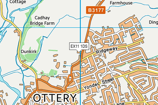 EX11 1DS map - OS VectorMap District (Ordnance Survey)