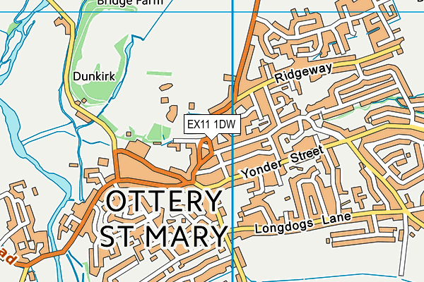 EX11 1DW map - OS VectorMap District (Ordnance Survey)