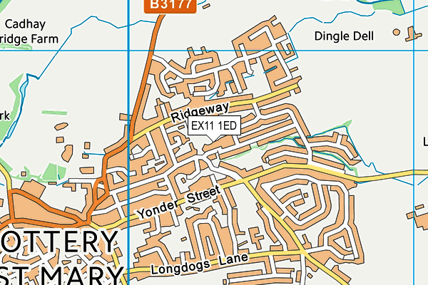 EX11 1ED map - OS VectorMap District (Ordnance Survey)