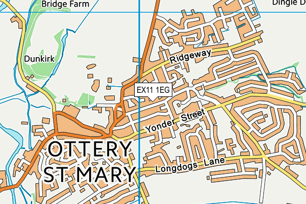 EX11 1EG map - OS VectorMap District (Ordnance Survey)