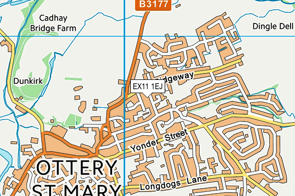 EX11 1EJ map - OS VectorMap District (Ordnance Survey)