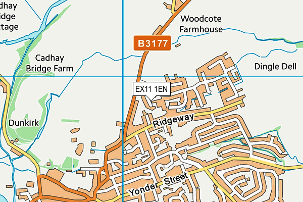 EX11 1EN map - OS VectorMap District (Ordnance Survey)