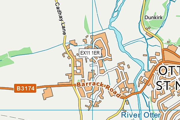 EX11 1ER map - OS VectorMap District (Ordnance Survey)